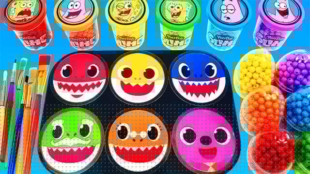 Stress Relief Video ๐ | Baby Shark's Homemade Rainbow Slime Candy ๐ฆ img