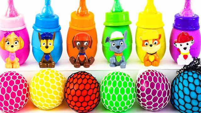Bottle Video ๐ผ | Learn to add 6 colors of slime to baby bottles ๐ img
