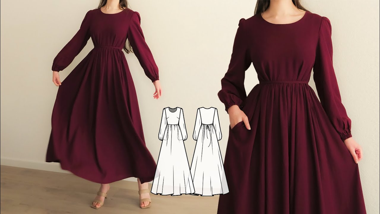 Sewing Tutorial for Modest Maxi Linen Dress + Sewing Pattern πΈ img